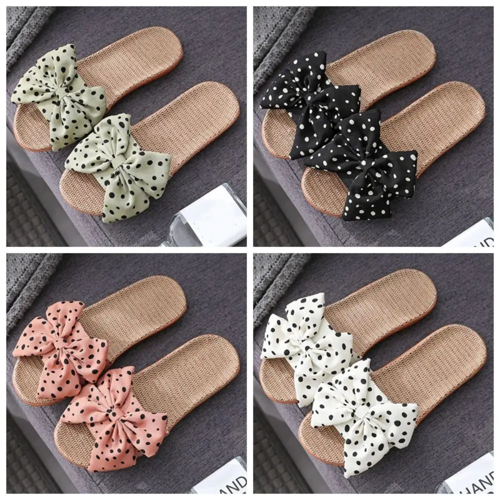 Soft Sole Dot Bow Flat Slippers Anti Slip PVC Sweet Slides Sandals Korean Style Beachwear Shoes Flax Slippers Women Beach
Soft Sole Dot Bow Flat Slippers Anti Slip PVC Sweet Slides Sandals Korean Style Beachwear Shoes Flax Slippers Women Beach