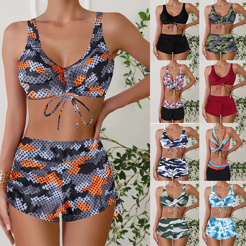 Large size colorful flat angle printing European and American split bikini women's sports swimsuit women
Large size colorful flat angle printing European and American split bikini women's sports swimsuit women