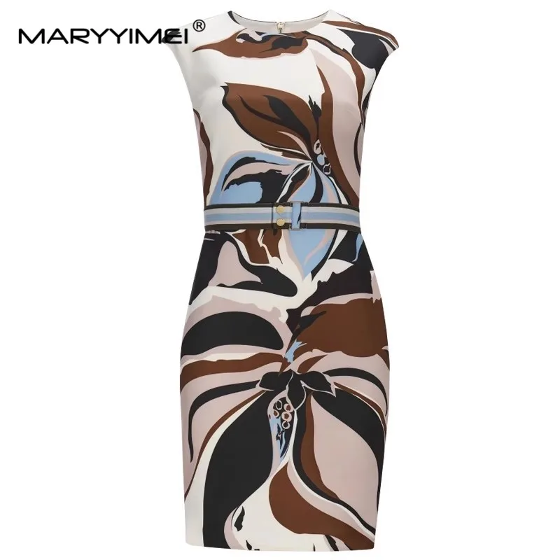 MARYYIMEI Fashion Designer Summer Women's dress Sleeveless Classic Print Lace up Slim Package hip Dresses
MARYYIMEI Fashion Designer Summer Women's dress Sleeveless Classic Print Lace up Slim Package hip Dresses