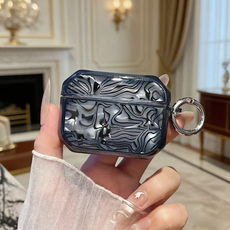 Smooth marble patterned headphone case protective cover with keychain, suitable for shock resistant protective cover
Smooth marble patterned headphone case protective cover with keychain, suitable for shock resistant protective cover