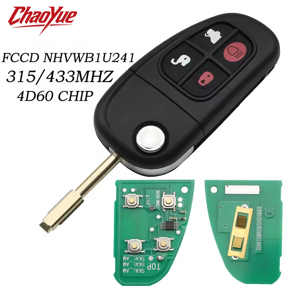 NHVWB1U241 para Jaguar x-type S-type 1999-2009 XJ XJR 315MHz 433MHz 4D60 Chip llave remota con tapa 4 botones hoja Fo21
NHVWB1U241 para Jaguar x-type S-type 1999-2009 XJ XJR 315MHz 433MHz 4D60 Chip llave remota con tapa 4 botones hoja Fo21