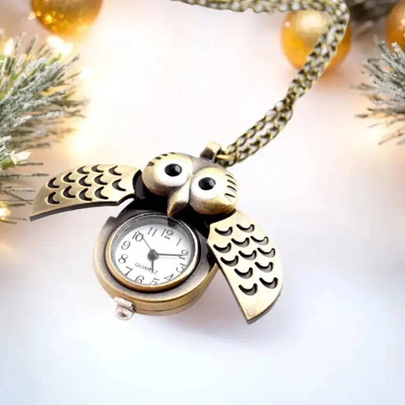**Fashion Vintage Men Women Alloy Retro Owl Shape Clock Pendant Long Necklace Chain Watches Birthday Gifts
**Fashion Vintage Men Women Alloy Retro Owl Shape Clock Pendant Long Necklace Chain Watches Birthday Gifts