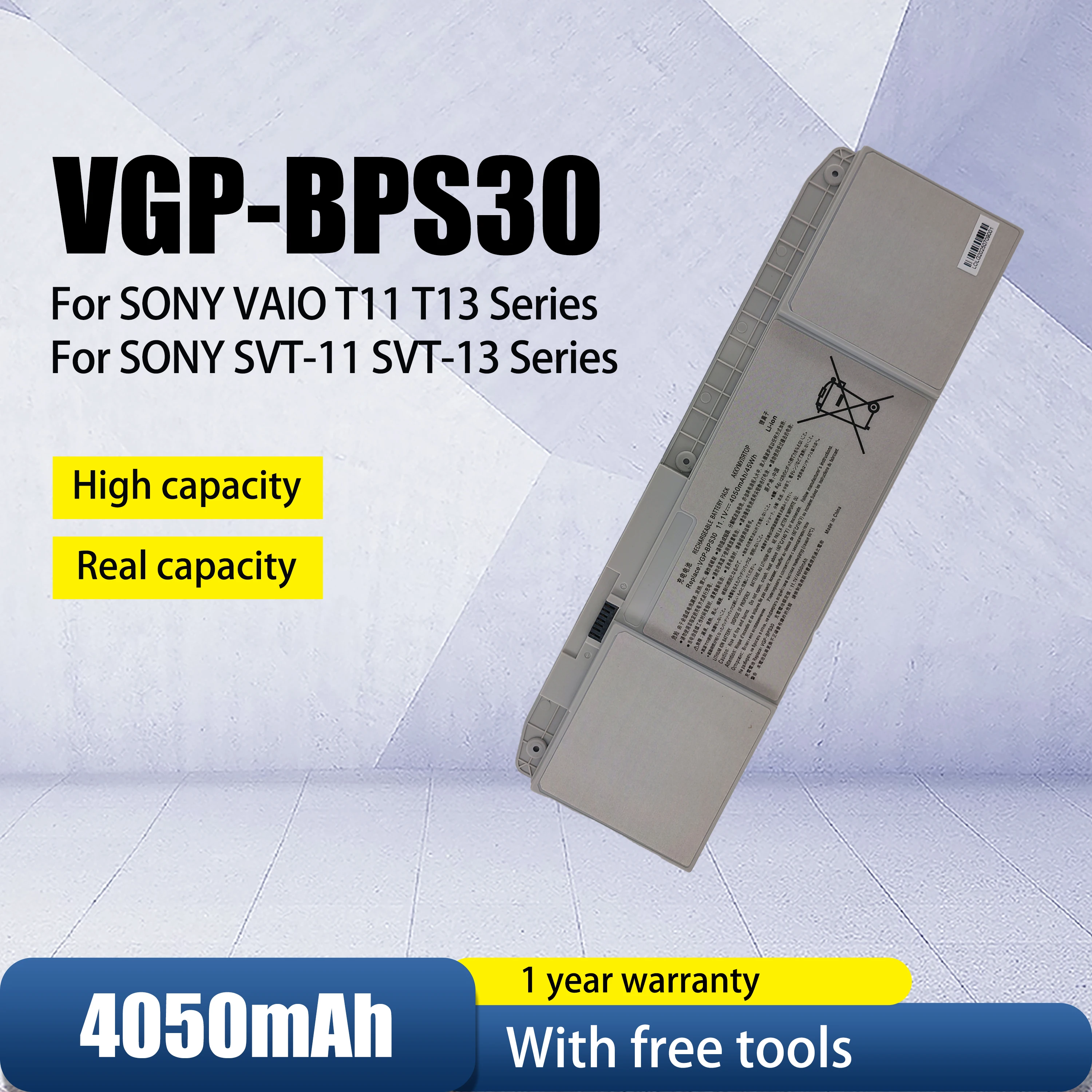 Original quality OEM VGP-BPS30 BPS30 Laptop Battery For SONY VAIO T11 T13 SVT-11 SVT-13 11.1V 4050MAH 45WH
Original quality OEM VGP-BPS30 BPS30 Laptop Battery For SONY VAIO T11 T13 SVT-11 SVT-13 11.1V 4050MAH 45WH