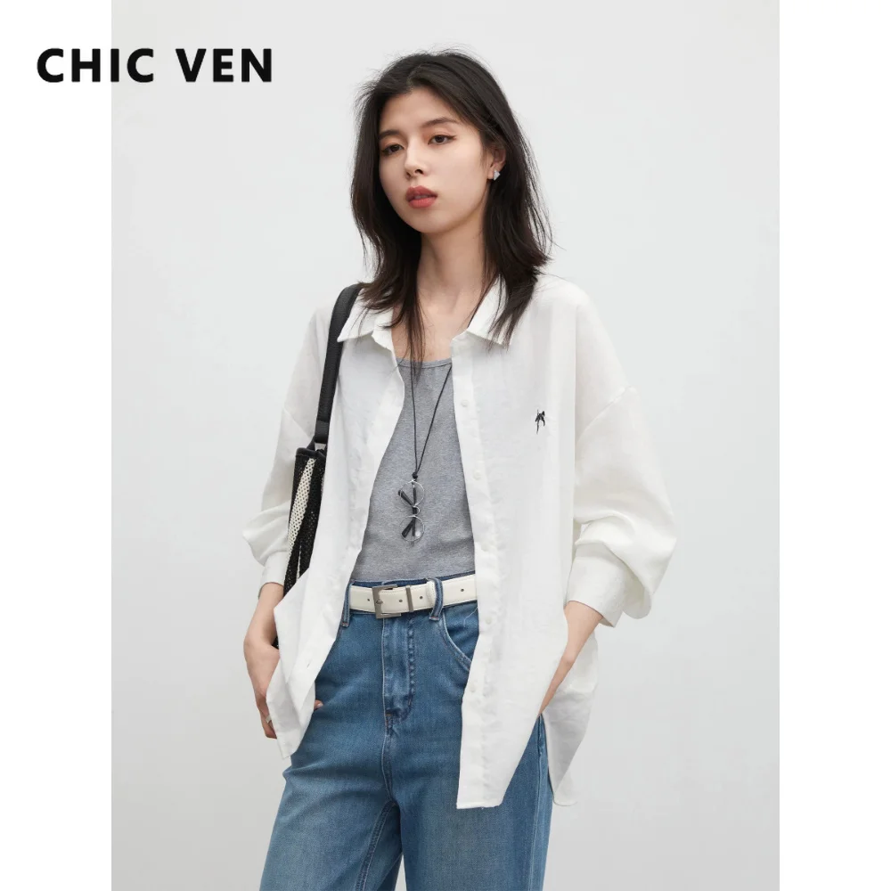 CHIC VEN Fashion Women Tank Top Sets Loose Casual Dog Embroidered Long Sleeved Shirt with Suspender Inside Spring Summer 2026
CHIC VEN Fashion Women Tank Top Sets Loose Casual Dog Embroidered Long Sleeved Shirt with Suspender Inside Spring Summer 2026