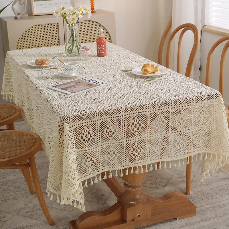 Pastoral Style Crochet Tablecloth Lace Hollow Table Cloth for Kitchen Wedding Dining Room Decoration Round Table Cover 식탁보 테이블보
Pastoral Style Crochet Tablecloth Lace Hollow Table Cloth for Kitchen Wedding Dining Room Decoration Round Table Cover 식탁보 테이블보