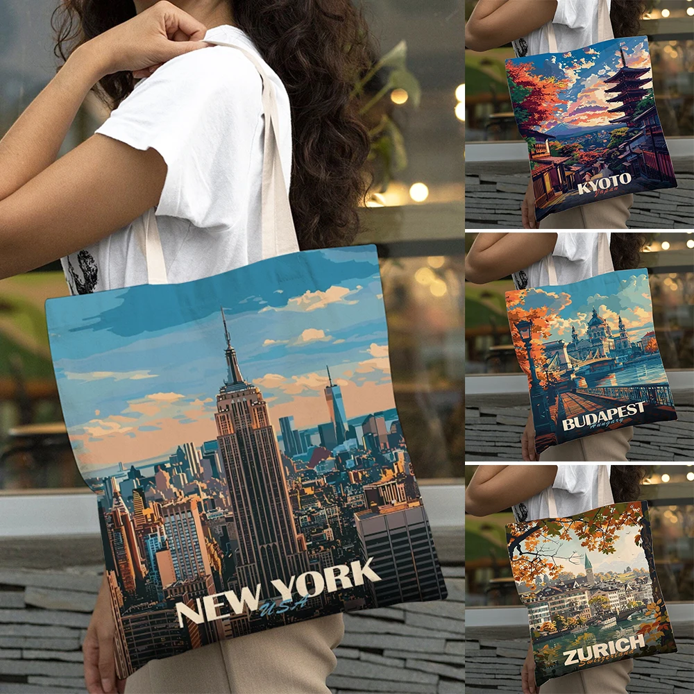 Modern Famous Architectural Landscapes Lady Big Shopper Bags Women Shopping Bags Girl Shoulder Tote Handbag Double Print Decor
Modern Famous Architectural Landscapes Lady Big Shopper Bags Women Shopping Bags Girl Shoulder Tote Handbag Double Print Decor