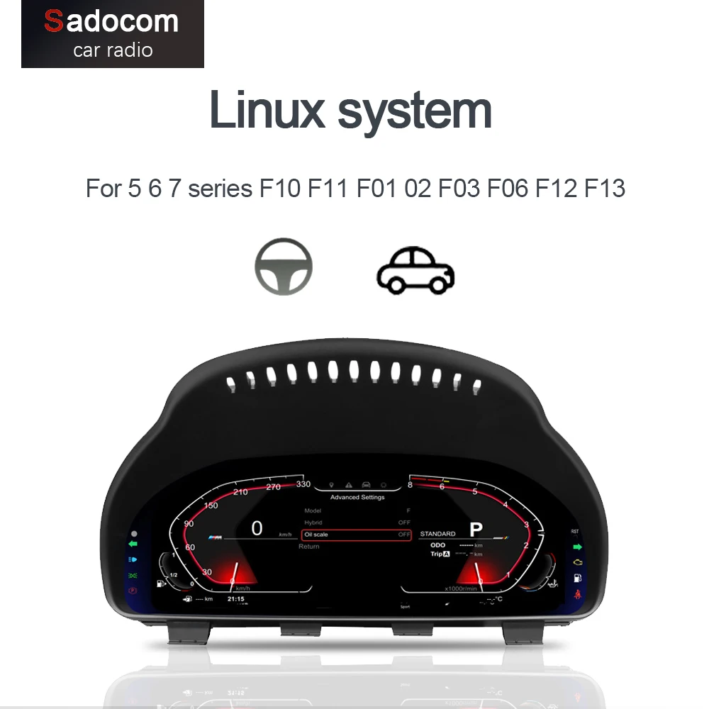 1920*720 12.3“ Dashboard Instrument Car Digital Cluster Virtual Cockpit For BMW 5 6 7 series F10 F11 F01 F02 Screen Speedometer
1920*720 12.3“ Dashboard Instrument Car Digital Cluster Virtual Cockpit For BMW 5 6 7 series F10 F11 F01 F02 Screen Speedometer