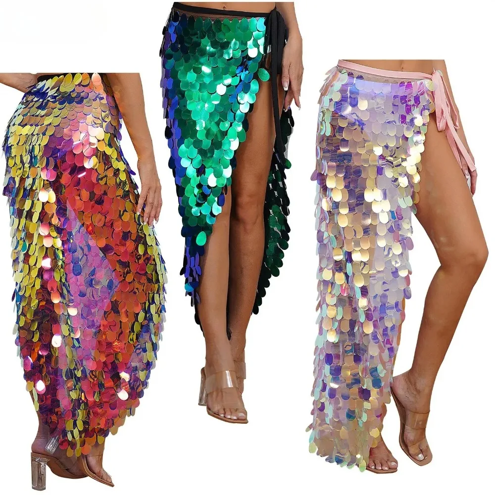 Womens Sequins Dance Skirt Lace-Up Mermaid Hip Scarf Wrap Long Belly Dance Hip Skirt Festival Dance Stage Performance Costumes
Womens Sequins Dance Skirt Lace-Up Mermaid Hip Scarf Wrap Long Belly Dance Hip Skirt Festival Dance Stage Performance Costumes
