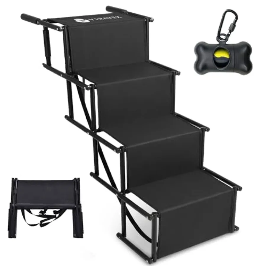 Dog Stairs for Car, Truck SUV Foldable Dog Steps for Small Large Dogs with Anti-Slip Surface Poop Bag Dispenser, Lightweight Do
Dog Stairs for Car, Truck SUV Foldable Dog Steps for Small Large Dogs with Anti-Slip Surface Poop Bag Dispenser, Lightweight Do