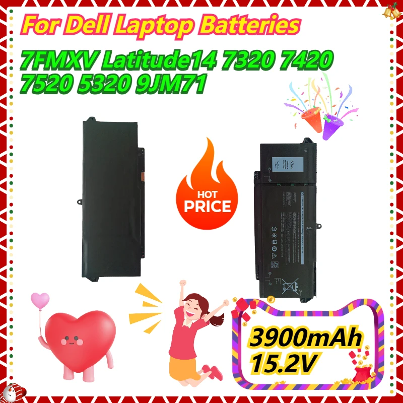 3900 мАч 15,2 В для Dell 7FMXV Latitude 14 7320 7420 7520 5320 9JM71 аккумуляторы для ноутбуков
3900 мАч 15,2 В для Dell 7FMXV Latitude 14 7320 7420 7520 5320 9JM71 аккумуляторы для ноутбуков
