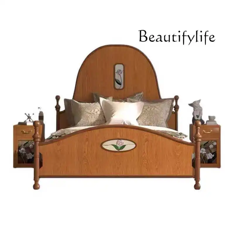 American solid wood bed 1.8 meters double white cream wind 1.5 painted bedroom French retro bed
American solid wood bed 1.8 meters double white cream wind 1.5 painted bedroom French retro bed