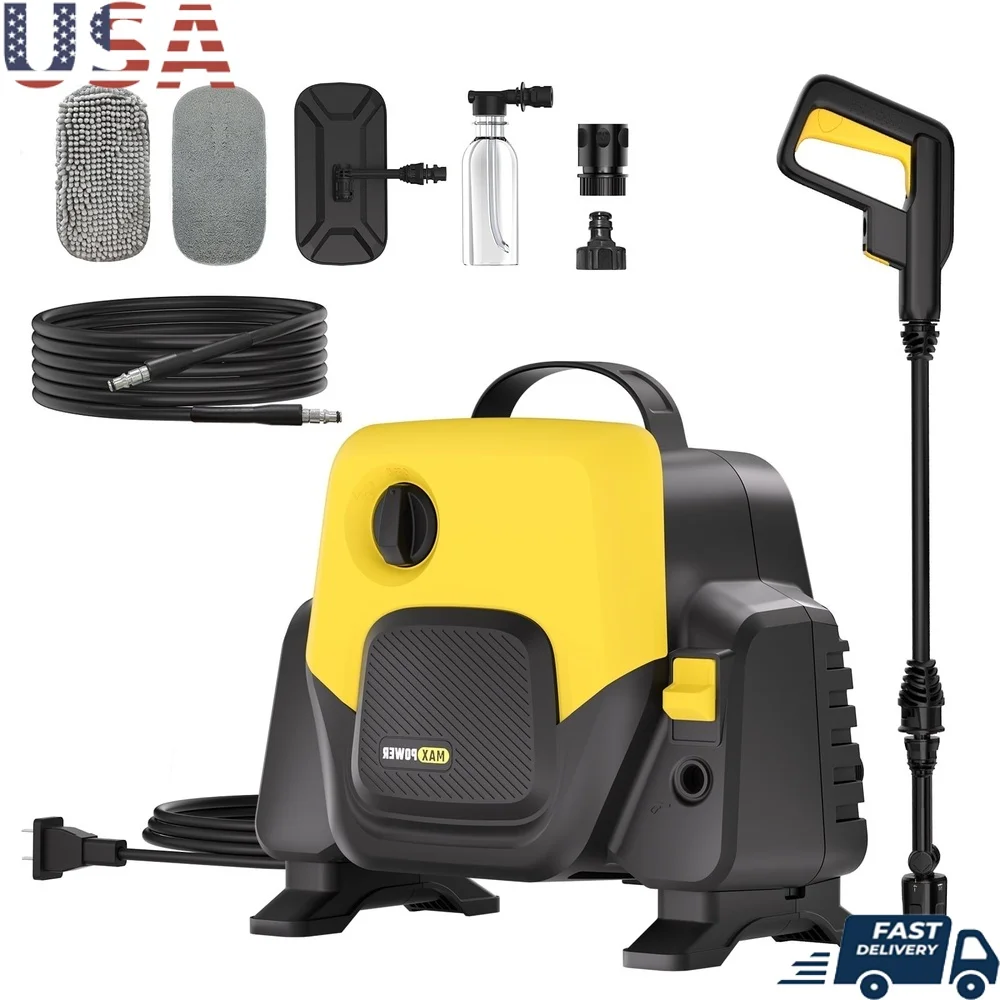 2100 PSI Electric Pressure Washer 1.2 GPM Portable Power Washer 5-in-1 Rotating Nozzle Foam Cannon Car Wash Kit Garden Cleaning
2100 PSI Electric Pressure Washer 1.2 GPM Portable Power Washer 5-in-1 Rotating Nozzle Foam Cannon Car Wash Kit Garden Cleaning