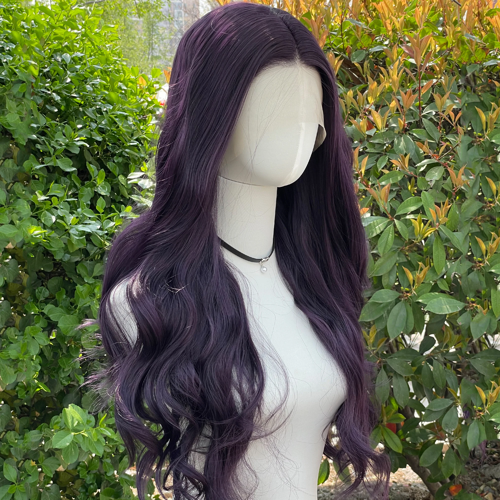 Dark Purple 13X4 Synthetic Lace Front Wigs for Women 26 Inch Long Wavy Glueless Synthetic Wig 150% Density Body Wave Middle Part
Dark Purple 13X4 Synthetic Lace Front Wigs for Women 26 Inch Long Wavy Glueless Synthetic Wig 150% Density Body Wave Middle Part