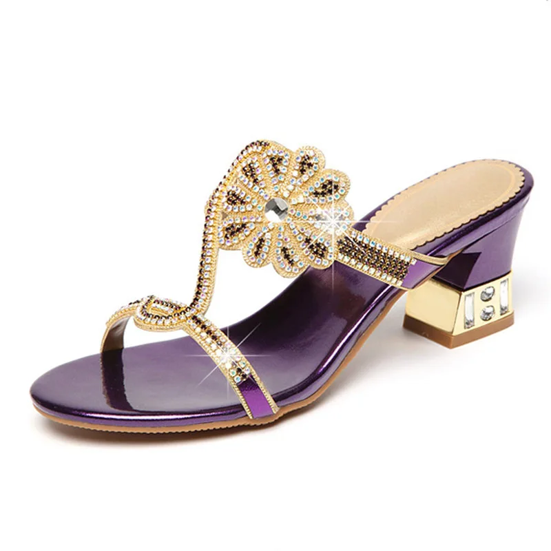 Women Summer Slides Square/Thin Party High Heels Sandals Rhinestone Slippers Flower Plus Size Sexy Outdoor Fashion Shoes D0047
Women Summer Slides Square/Thin Party High Heels Sandals Rhinestone Slippers Flower Plus Size Sexy Outdoor Fashion Shoes D0047