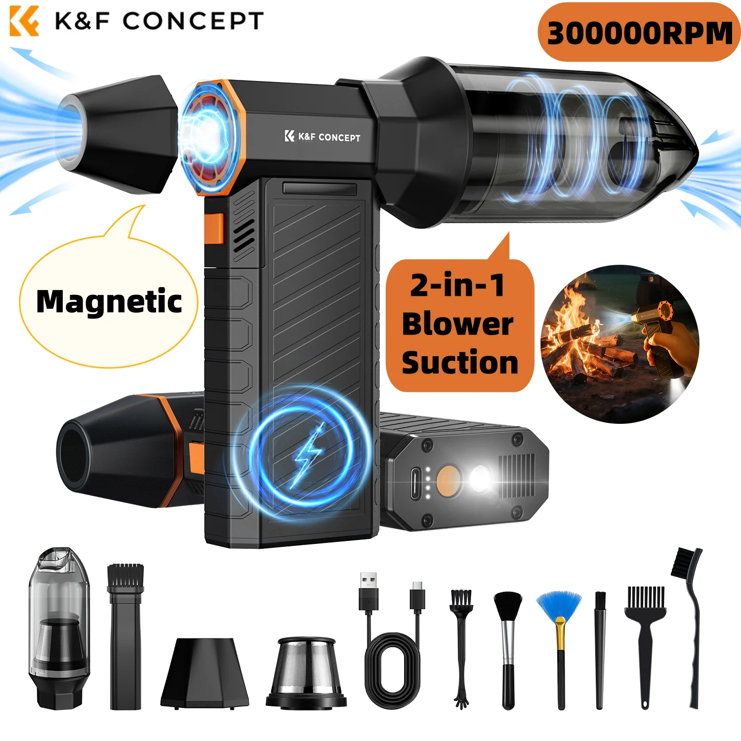 300000RPM Vacuum LED Magnetic Electric Air Duster Compressed 2-in-1 Air Blower&Suction for Computer,Laptop Keyboard,Camera Clean
300000RPM Vacuum LED Magnetic Electric Air Duster Compressed 2-in-1 Air Blower&Suction for Computer,Laptop Keyboard,Camera Clean
