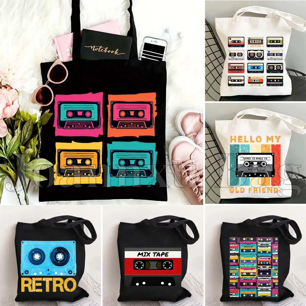 Vintage Funny Mixtape Memories Retro Cassette Tape Music 80s Women Canvas Shoulder Tote Bag Harajuku Shopper Reusable Handbag
Vintage Funny Mixtape Memories Retro Cassette Tape Music 80s Women Canvas Shoulder Tote Bag Harajuku Shopper Reusable Handbag