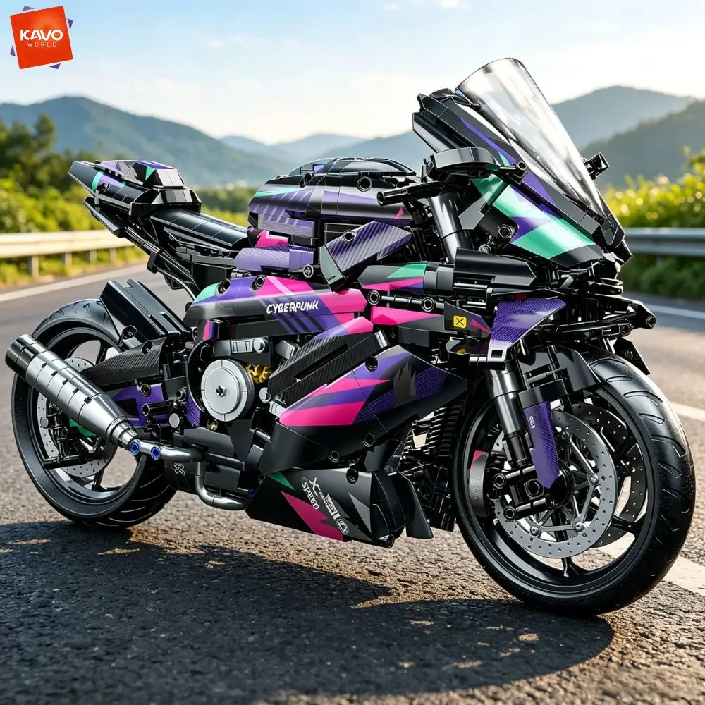 KAVOWORLD 2062PCS Cyberpunk Racing Bike Building Blocks 1:5 Motorcycle Construction Kit DIY Assembly Toys for Collectors Gifts
KAVOWORLD 2062PCS Cyberpunk Racing Bike Building Blocks 1:5 Motorcycle Construction Kit DIY Assembly Toys for Collectors Gifts