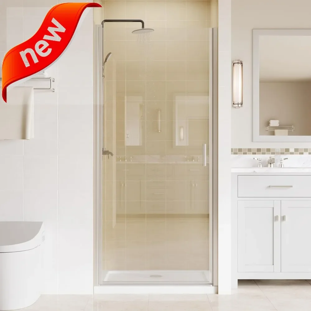 Бескаркасная поворотная душевая дверь, 34 дюйма (ширина) x 72 дюйма (высота), закаленное стекло, реверсивная установка
Бескаркасная поворотная душевая дверь, 34 дюйма (ширина) x 72 дюйма (высота), закаленное стекло, реверсивная установка