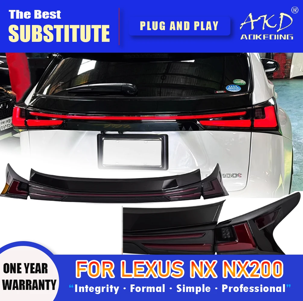 Задняя фара AKD для Lexus NX, NX200t, светодиодный Tail 2015-2021, NX300h, NX200, NX300, задний противотуманный тормоз, сигнал поворота, автомобильные аксессуары
Задняя фара AKD для Lexus NX, NX200t, светодиодный Tail 2015-2021, NX300h, NX200, NX300, задний противотуманный тормоз, сигнал поворота, автомобильные аксессуары