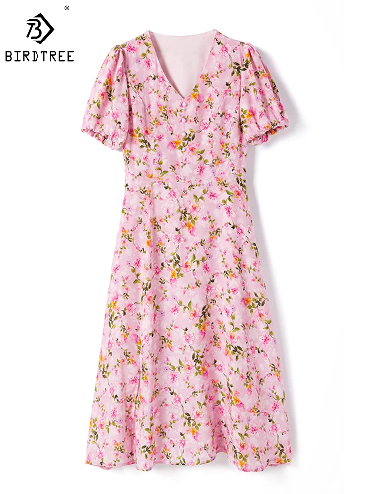 Birdtree 6A 100%Mulberry Silk 2023 Autumn New Dress Women's Puff Sleeve Mid Length Slim Elegant Temperament Party Dress D3N169QM
Birdtree 6A 100%Mulberry Silk 2023 Autumn New Dress Women's Puff Sleeve Mid Length Slim Elegant Temperament Party Dress D3N169QM