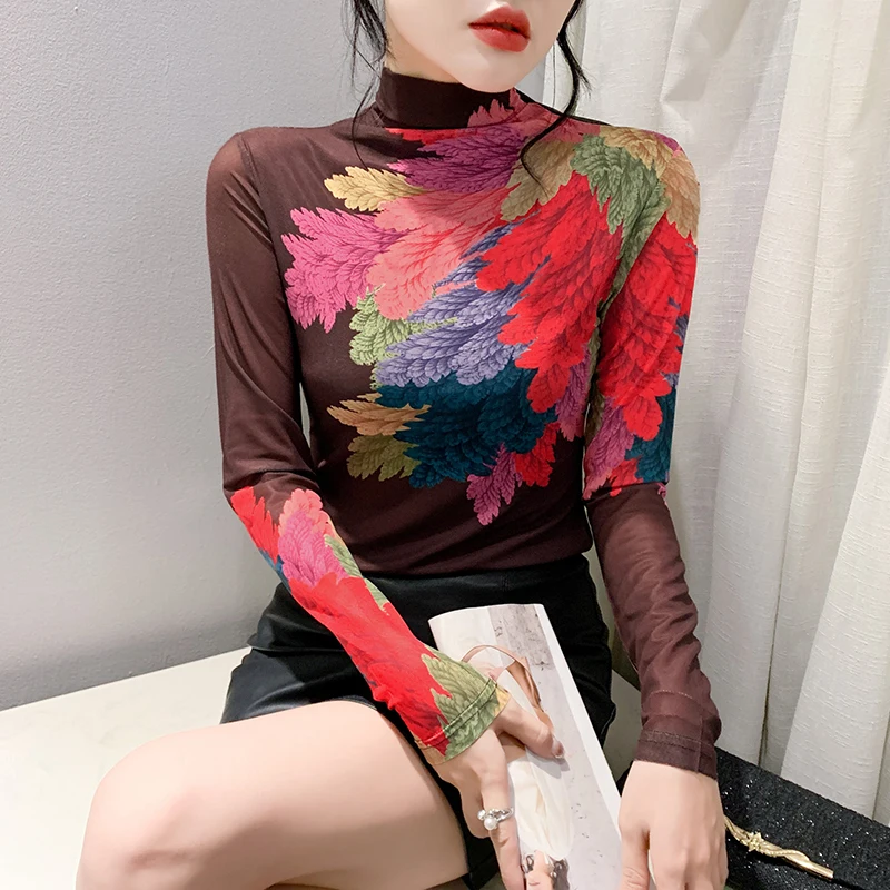 2024 New Fall Winter European Style T-Shirt Sexy Turtleneck Print Location Flower With Fleece Women Tops Long Sleeve Tees 41013
2024 New Fall Winter European Style T-Shirt Sexy Turtleneck Print Location Flower With Fleece Women Tops Long Sleeve Tees 41013