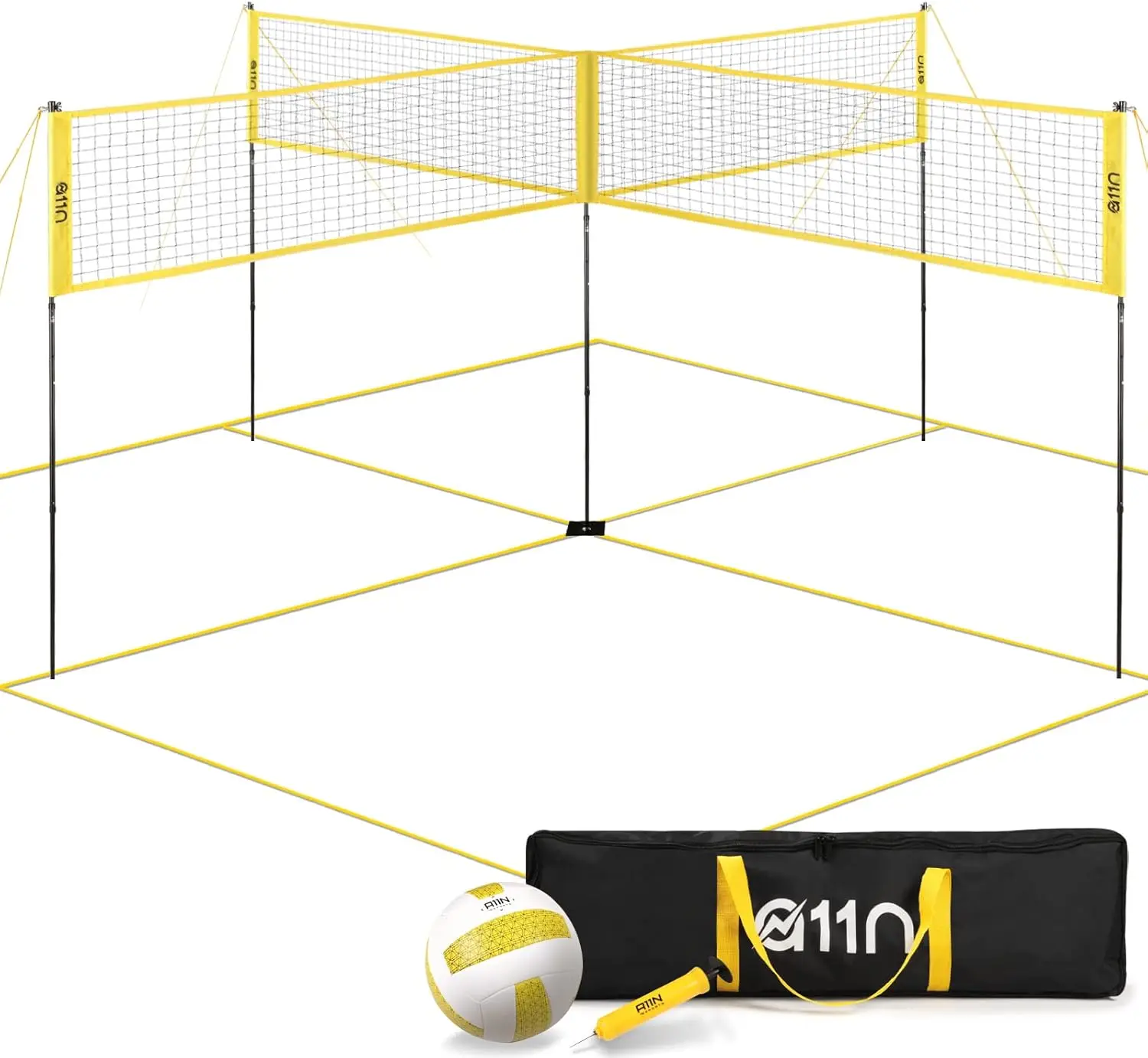 4-Way Volleyball & Badminton Net Set for Backyard, Beach, Adults & Kids
4-Way Volleyball & Badminton Net Set for Backyard, Beach, Adults & Kids