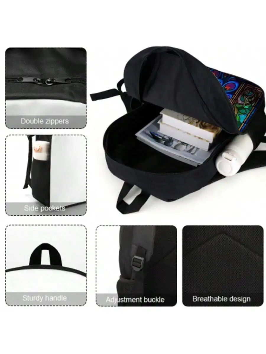 Colorful Stained Glass Peacock Print Backpack Large Capacity 17 Inch Lightweight Polyester Unisex School Travel Bag
Colorful Stained Glass Peacock Print Backpack Large Capacity 17 Inch Lightweight Polyester Unisex School Travel Bag