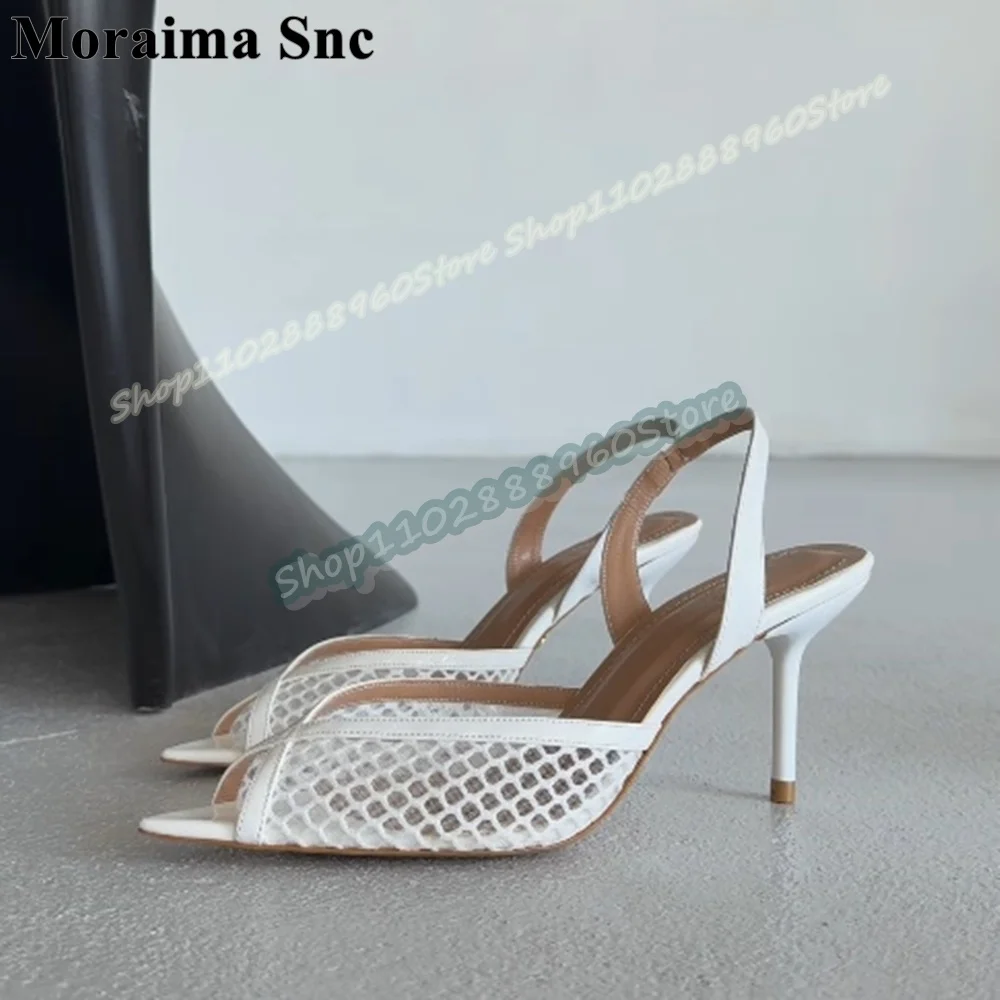 Slingback White Net Pointy Sandals Thin High Heel Party Shoes For Women Back Strap Peep Toe Elegant Banquet Trending Sandals
Slingback White Net Pointy Sandals Thin High Heel Party Shoes For Women Back Strap Peep Toe Elegant Banquet Trending Sandals