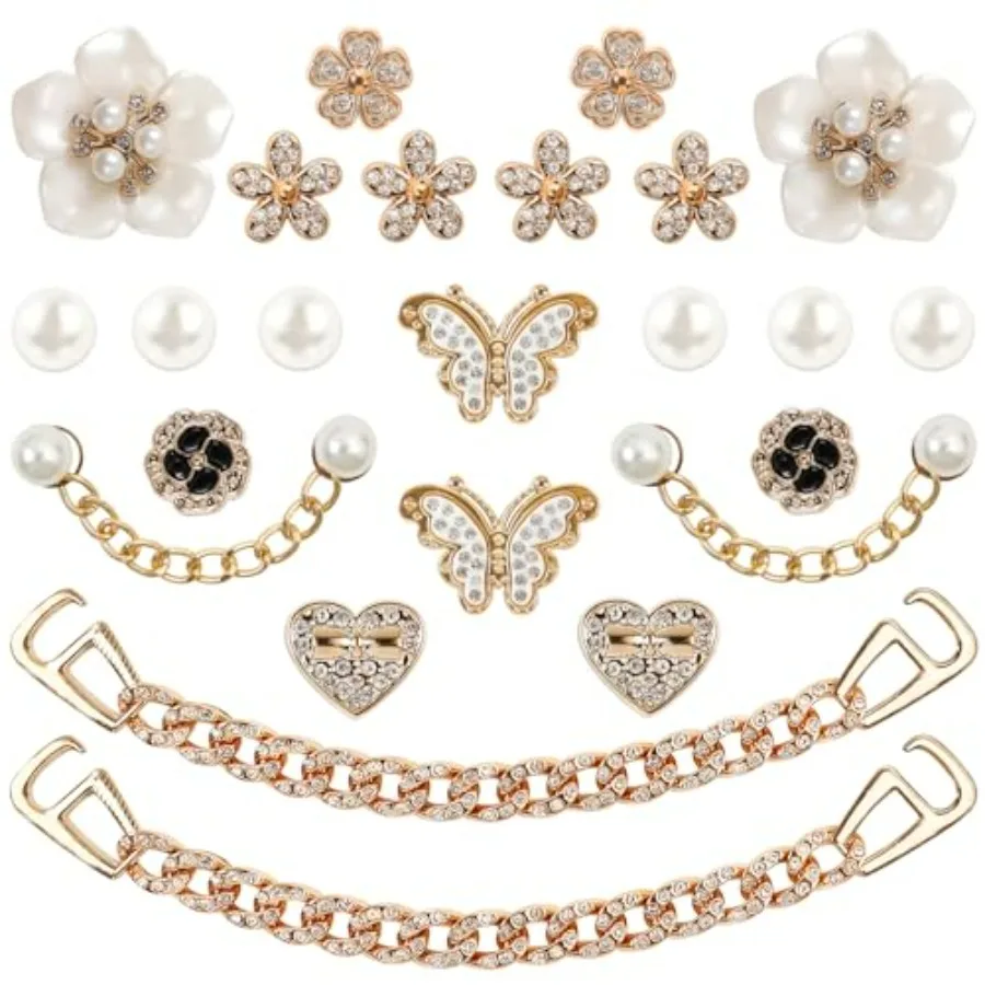24 Pcs Bling Shoe Charms for Women, Flower Pearl Shoes Decoration Charms for Clog Rhinestone Shoes Chain Charm Cute Shoe Charms
24 Pcs Bling Shoe Charms for Women, Flower Pearl Shoes Decoration Charms for Clog Rhinestone Shoes Chain Charm Cute Shoe Charms