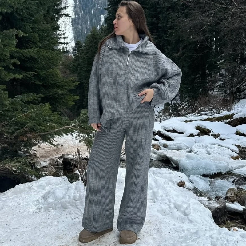 Tsiisd Ribbed Women's Knit 2 Piece Outfits Oversized Sweater Wide Leg Pants Trousers Sets Luxury Commute Ladies Knit Pant Sets
Tsiisd Ribbed Women's Knit 2 Piece Outfits Oversized Sweater Wide Leg Pants Trousers Sets Luxury Commute Ladies Knit Pant Sets