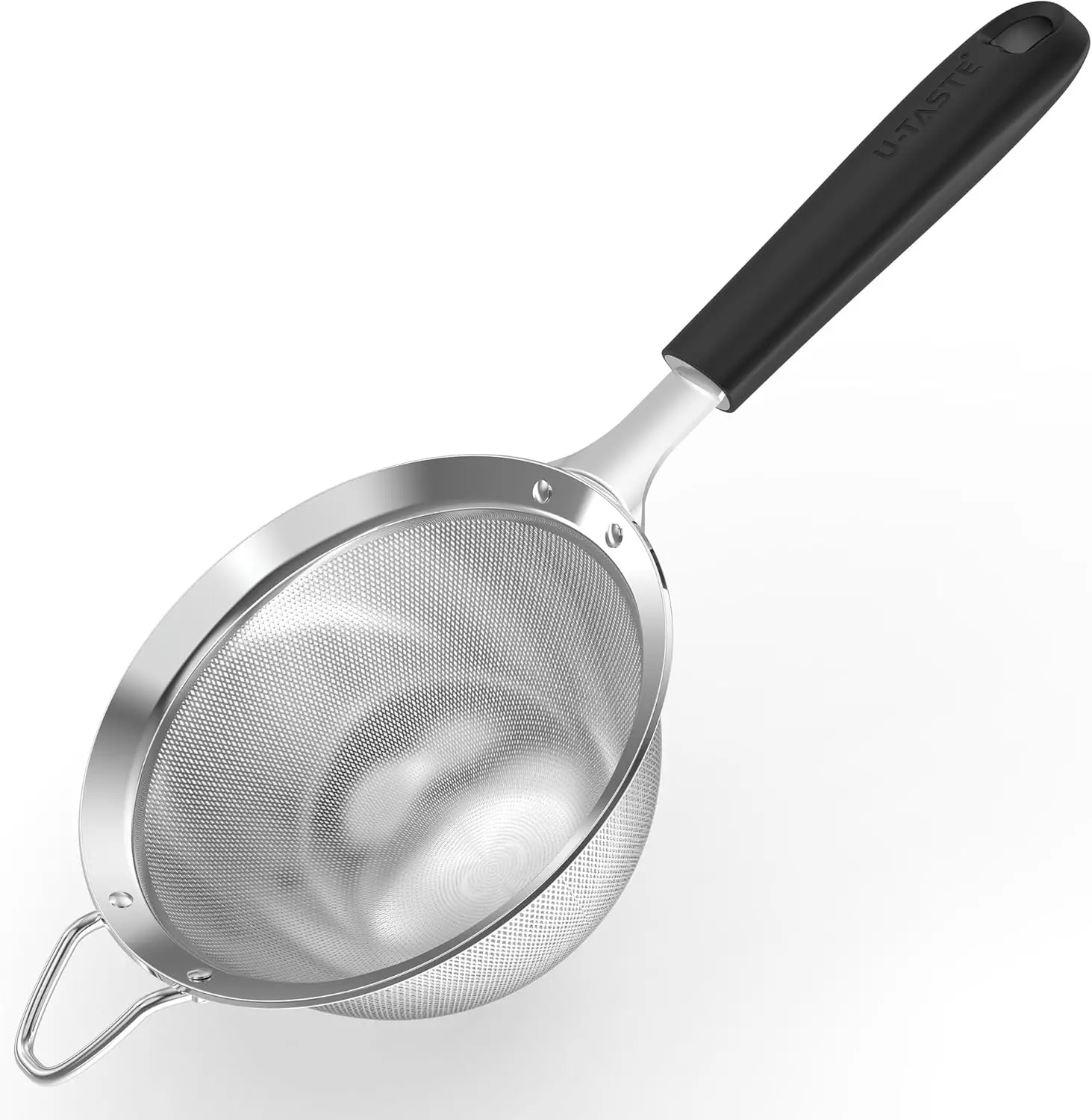 Medium Fine Mesh Strainer: 18/8 Stainless Steel 4.73in 30 Mesh Kitchen Food Sieve with Sturdy Riveted Silicone Handle, H
Medium Fine Mesh Strainer: 18/8 Stainless Steel 4.73in 30 Mesh Kitchen Food Sieve with Sturdy Riveted Silicone Handle, H