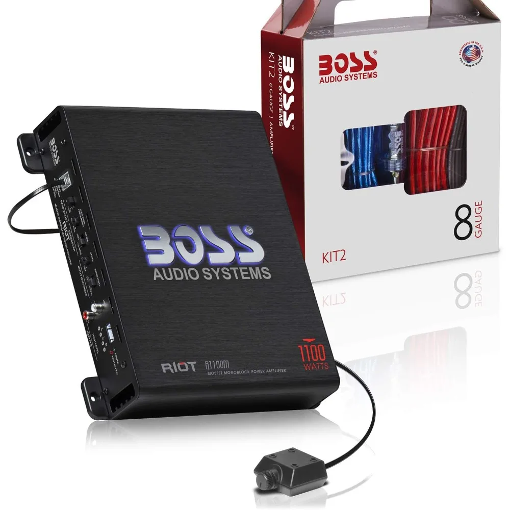 Monoblock Car Amplifier 1100W Max with Wiring Kit 8 Gauge High Low Level Input
Monoblock Car Amplifier 1100W Max with Wiring Kit 8 Gauge High Low Level Input