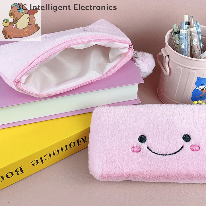 Cute Cartoon Smile Plush Pencil Case Simple Fashion Pencil Bags Kawaii Stationery Storage Bag Large Capacity Pencil Case Gifts
Cute Cartoon Smile Plush Pencil Case Simple Fashion Pencil Bags Kawaii Stationery Storage Bag Large Capacity Pencil Case Gifts