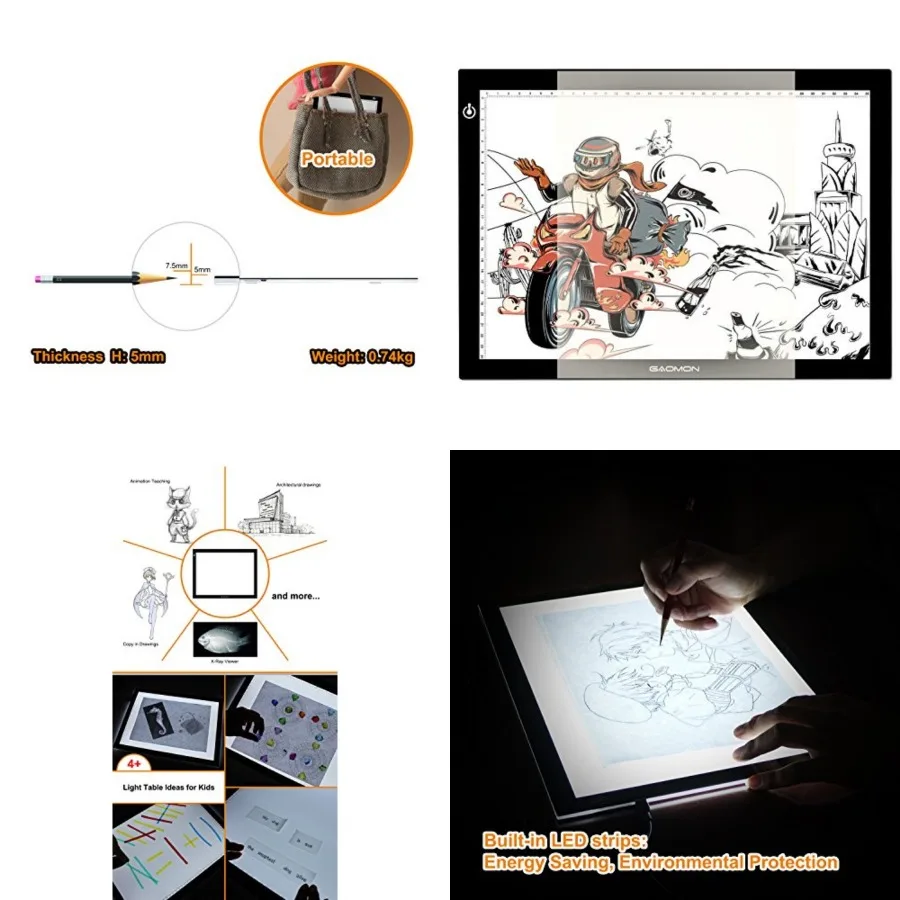 B4 Size LED Light Box 5 Millimeters Ultrathin Light Pad USB Art Tracing Board for Sketch Copy and Handwork - GB4
B4 Size LED Light Box 5 Millimeters Ultrathin Light Pad USB Art Tracing Board for Sketch Copy and Handwork - GB4