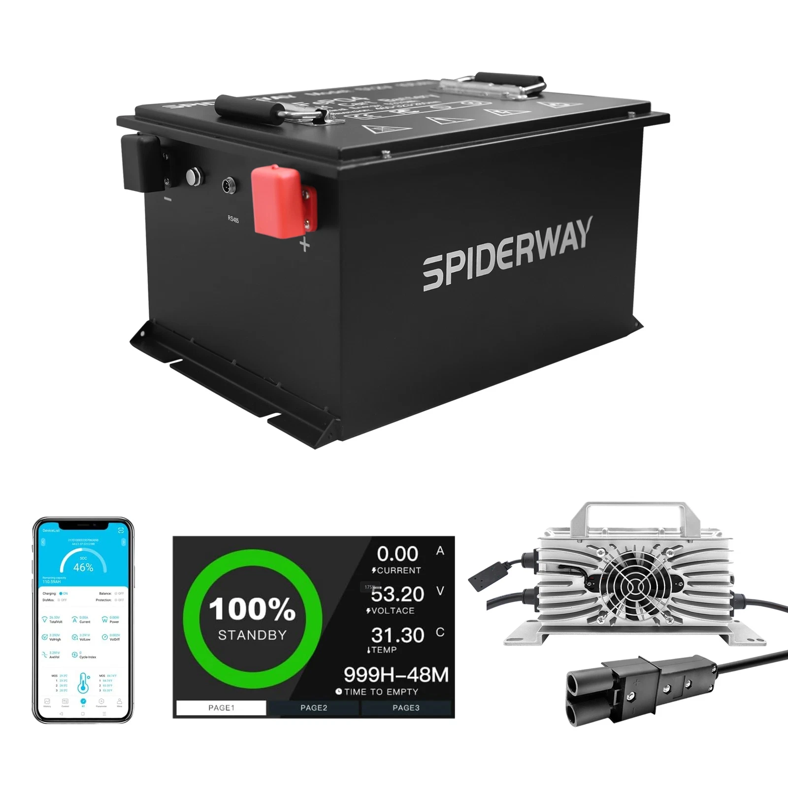 (US) 48V 150Ah LifePo4 Lithium Battery Built 200A BMS, w/ 48V 25A Charger & Touch Monitor for YAMAHA G19E G22E G19 G22 Golf Cart
(US) 48V 150Ah LifePo4 Lithium Battery Built 200A BMS, w/ 48V 25A Charger & Touch Monitor for YAMAHA G19E G22E G19 G22 Golf Cart