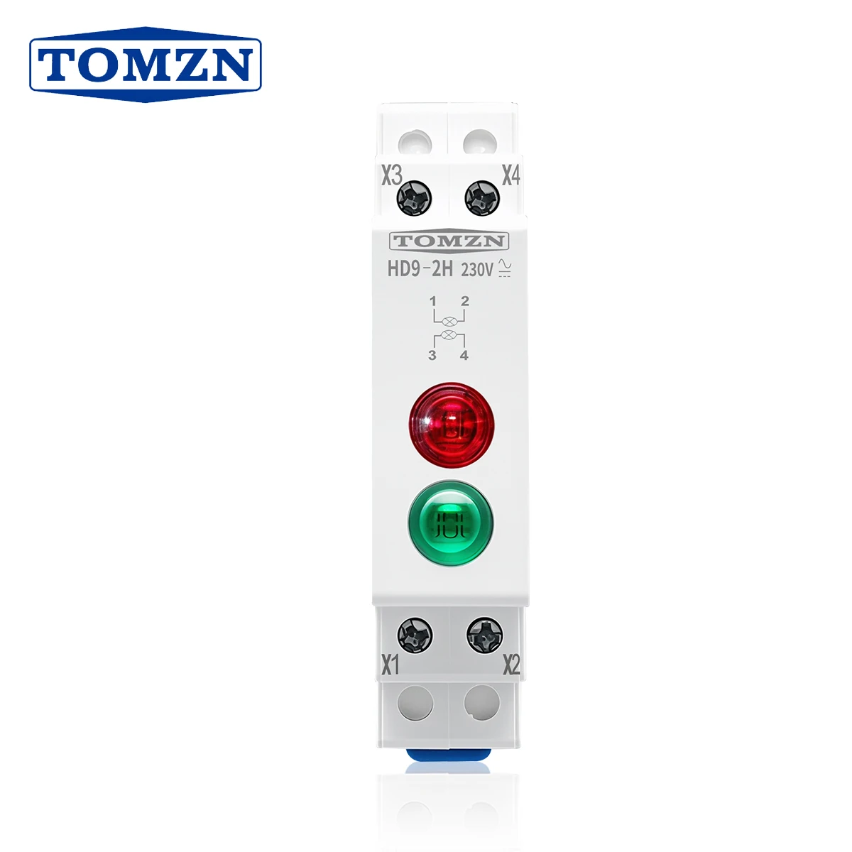TOMZN DIN Rail HD9-2H 230V AC/DC LED 1P 18mm Signal Indicator Light Red And Green For Household
TOMZN DIN Rail HD9-2H 230V AC/DC LED 1P 18mm Signal Indicator Light Red And Green For Household