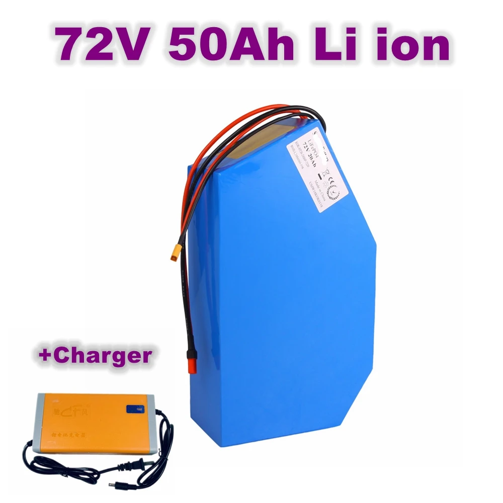 72v 50Ah lithium ion triangle battery 18650 li ion Polygon battery for 5000w Mountain Bike scooter Motorcycle + 5A charger
72v 50Ah lithium ion triangle battery 18650 li ion Polygon battery for 5000w Mountain Bike scooter Motorcycle + 5A charger