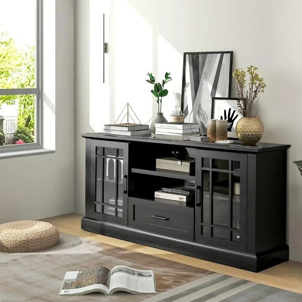 ТВ-подставка для телевизора до 70 дюймов, высокий медиа-консоль с двумя стеклянными дверцами, развлекательный центр с кубиками и выдвижным ящиком
ТВ-подставка для телевизора до 70 дюймов, высокий медиа-консоль с двумя стеклянными дверцами, развлекательный центр с кубиками и выдвижным ящиком