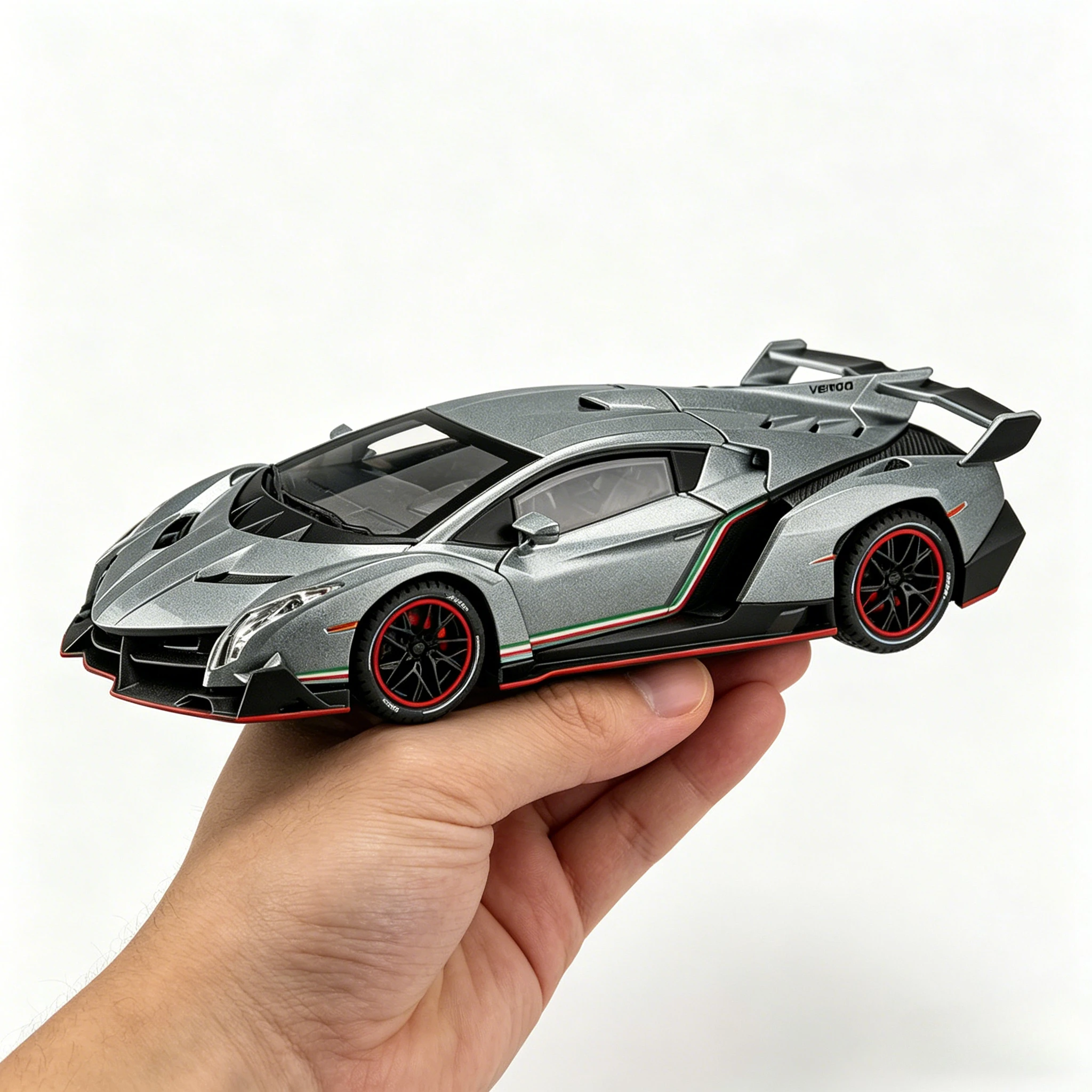 Масштабная модель автомобиля Veneno 1:24, литая под давлением, со звуком и светом, спортивный автомобиль с резиновыми шинами, открывающиеся двери, суперкар, подарок для малышей и детей
Масштабная модель автомобиля Veneno 1:24, литая под давлением, со звуком и светом, спортивный автомобиль с резиновыми шинами, открывающиеся двери, суперкар, подарок для малышей и детей