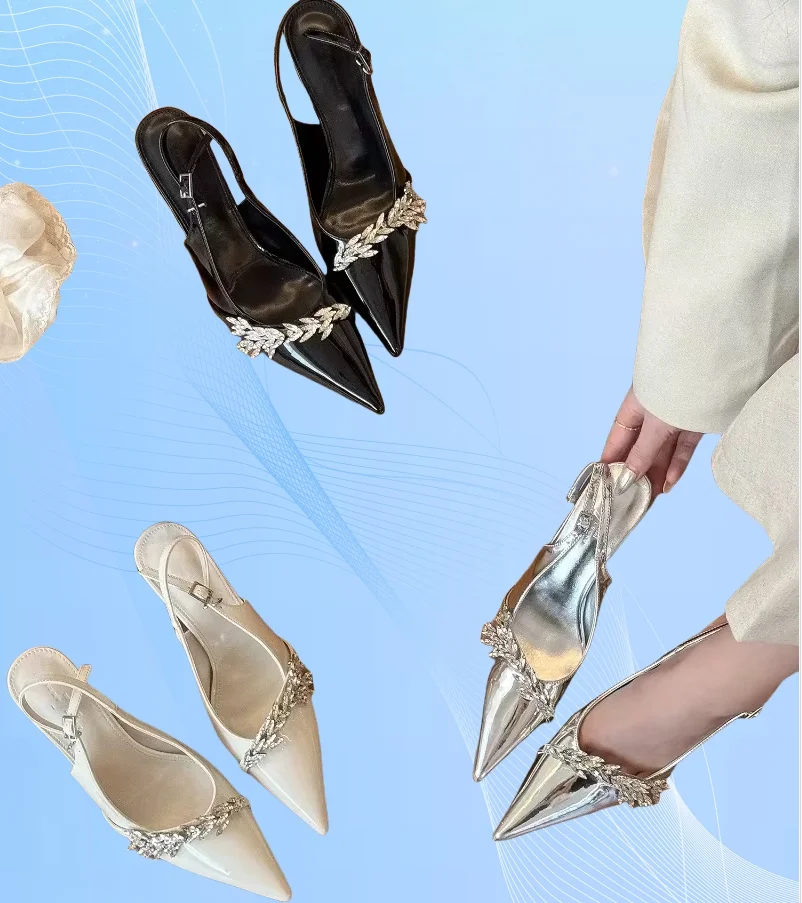 Fashionable Pointed Toe Buckle Rhinestone Party Sandals for Women New Summer Style Comfortable and Elegant Stiletto Heels
Fashionable Pointed Toe Buckle Rhinestone Party Sandals for Women New Summer Style Comfortable and Elegant Stiletto Heels