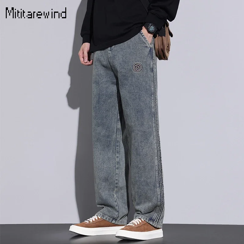 Spring Autumn Retro Blue Jeans for Men High Street Casual Baggy Pants Cotton Wide Waist Leg Straight Jeans Youth Mens Trousers
Spring Autumn Retro Blue Jeans for Men High Street Casual Baggy Pants Cotton Wide Waist Leg Straight Jeans Youth Mens Trousers