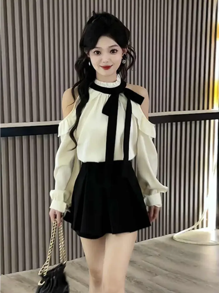 Gagarich French Style Socialite Women Spring Design Butterfly Condensation Shoulder Shirt High Waist Half Skirt Two-piece Set
Gagarich French Style Socialite Women Spring Design Butterfly Condensation Shoulder Shirt High Waist Half Skirt Two-piece Set