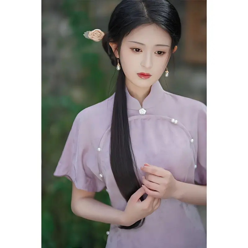 Платье Qipao, длинное фиолетовое платье с большими рукавами для девочек, китайское платье Cheongsam, новинка лета 2024, улучшенное высококачественное женское платье в стиле ретро
Платье Qipao, длинное фиолетовое платье с большими рукавами для девочек, китайское платье Cheongsam, новинка лета 2024, улучшенное высококачественное женское платье в стиле ретро