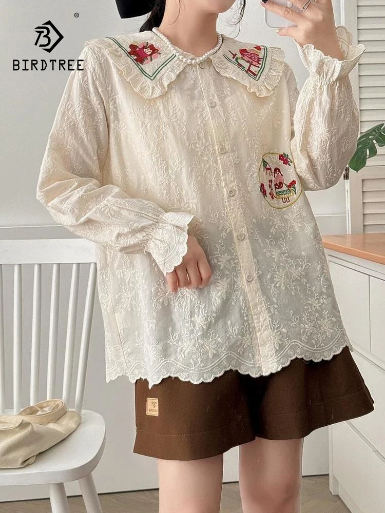 New 2025 Spring Cotton Long Sleeve Shirt, Women Turn-down Collar Embroidery Top, Mori Girl Vintage Sweet Loose Blouse T51512CC
New 2025 Spring Cotton Long Sleeve Shirt, Women Turn-down Collar Embroidery Top, Mori Girl Vintage Sweet Loose Blouse T51512CC