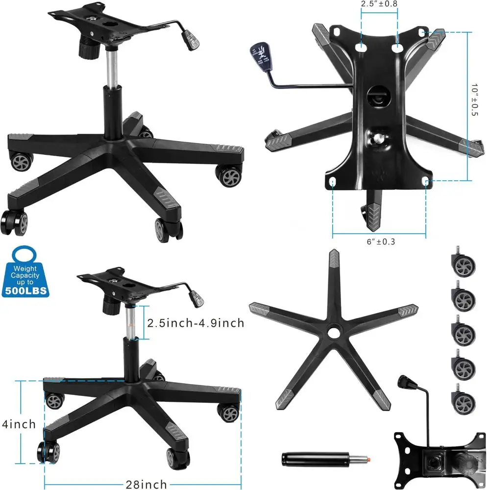 28 inch Nylon Gaming Chair Base Replacement with Bottom Plate Stand Cylinder, 5 Casters (Grey)
28 inch Nylon Gaming Chair Base Replacement with Bottom Plate Stand Cylinder, 5 Casters (Grey)