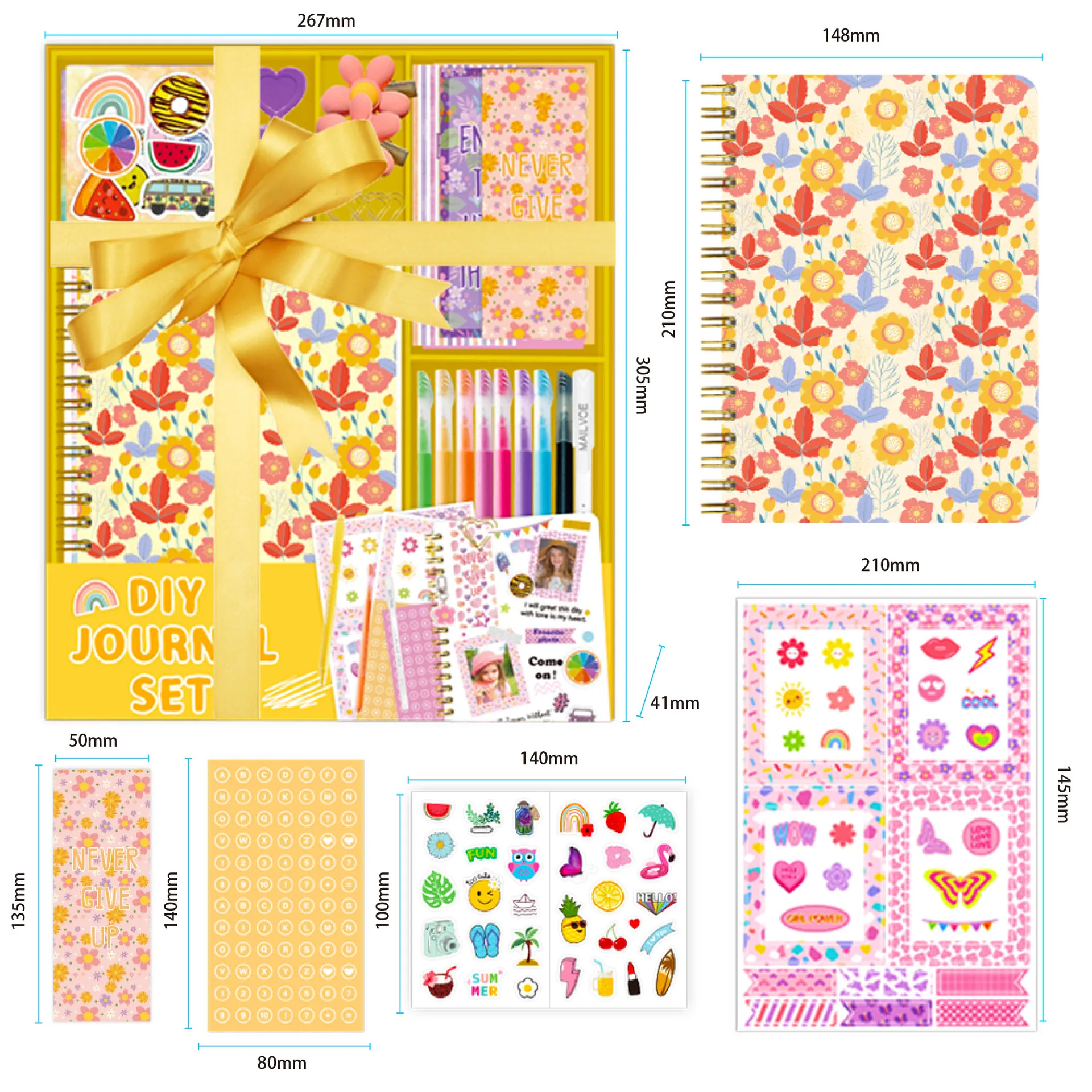DIY Floral Scrapbook Set Birthday Gift for Girl Child Journal Kit Creative
DIY Floral Scrapbook Set Birthday Gift for Girl Child Journal Kit Creative
