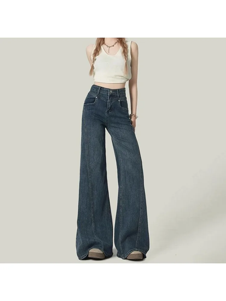2025 Winter Y2K 2000s Solid Straight Blue Pants Women's Casual Baggy Emo Denim Trouser Retro Full Length Loose Fit Jeans
2025 Winter Y2K 2000s Solid Straight Blue Pants Women's Casual Baggy Emo Denim Trouser Retro Full Length Loose Fit Jeans