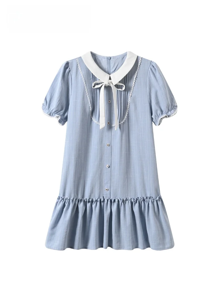 Summer New Style plus Size Women's Dress Short Sleeve A-Line Skirt Waist-Cinching College Style Casual Cotton Princess Sleeve
Summer New Style plus Size Women's Dress Short Sleeve A-Line Skirt Waist-Cinching College Style Casual Cotton Princess Sleeve