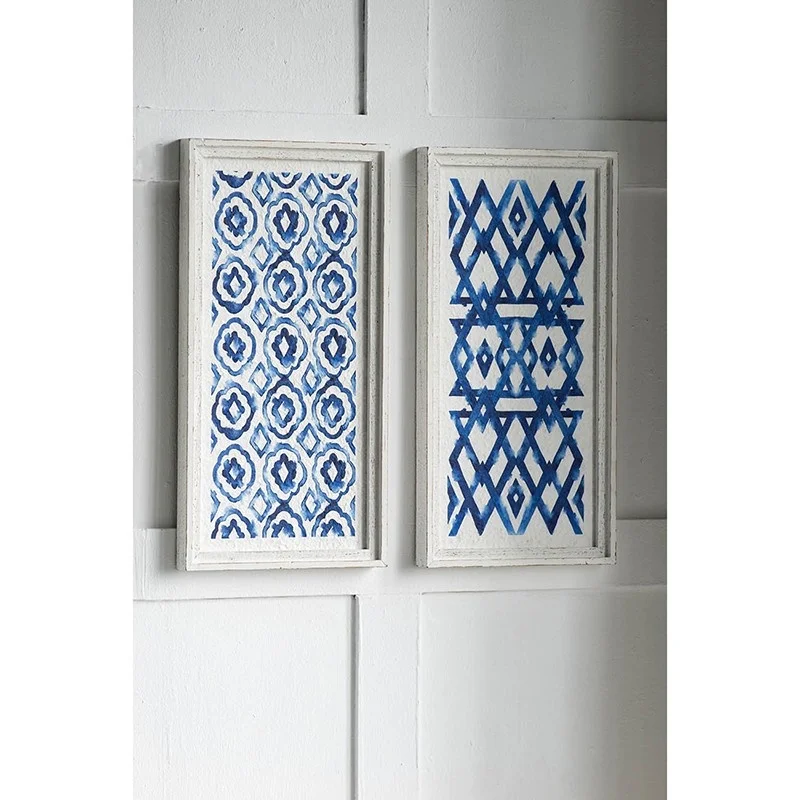 Modern Blue White Hanging Wall Art Sculpture Set, 12.5" x 24.5"
Modern Blue White Hanging Wall Art Sculpture Set, 12.5" x 24.5"