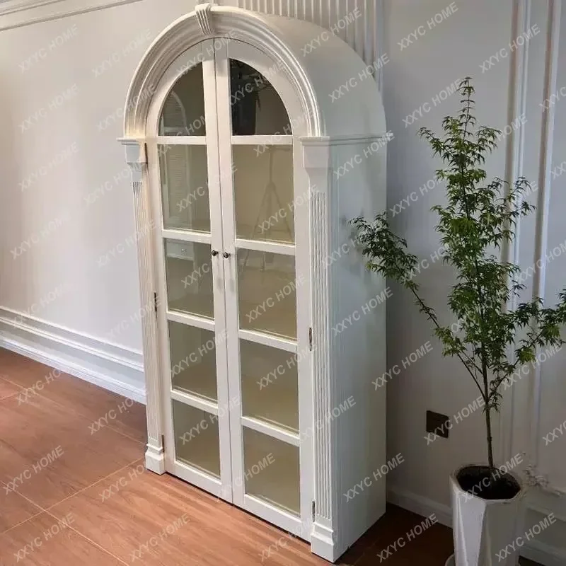 YYretro solid wood arched bookcase antique living room wall locker glass door display bookshelf
YYretro solid wood arched bookcase antique living room wall locker glass door display bookshelf